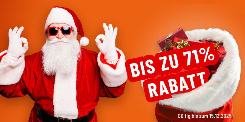 bis zu 71% Rabatt auf den UVP